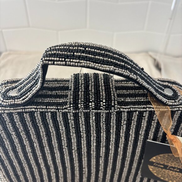 Made in India Travel Beaded Crossbody Bag - Black and Silver - Viral Bag - Picture 8 of 14